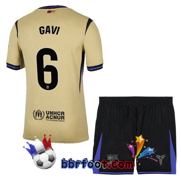 Maillot Foot FC Barcelone (GAVI 6) Enfant Exterieur Jaune 2025/2026