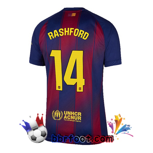Maillot Foot FC Barcelone (RASHFORD 14) Domicile Bleu Rouge 2025/2026