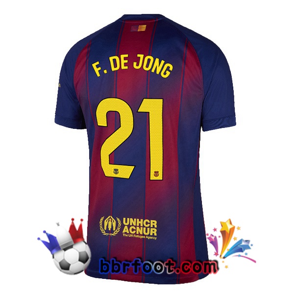 Maillot Foot FC Barcelone (F. DE JONG 21) Domicile Bleu Rouge 2025/2026 Maillot Foot FC Barcelone (F. DE JONG 21) Domicile Bleu Rouge 2025/2026