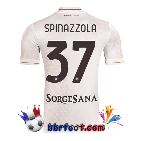 Maillot Foot SSC Naples (Leonardo Spinazzola 37) Exterieur Blanc 2025/2026