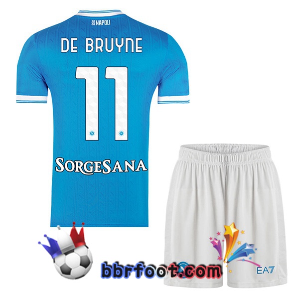 Maillot Foot SSC Naples (Kevin De Bruyne 11) Enfant Domicile Bleu 2025/2026