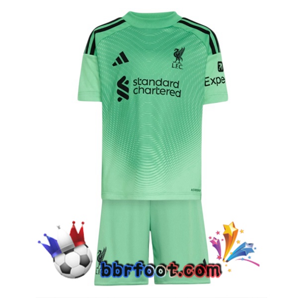 Maillot Foot FC Liverpool Enfant Gardien de but Vert 2025/2026