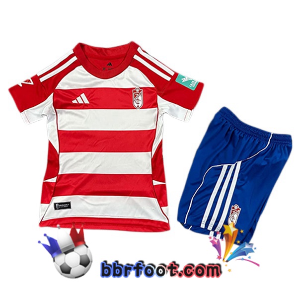 Maillot Foot Granada CF Enfant Domicile Rouge Blanc 2025/2026