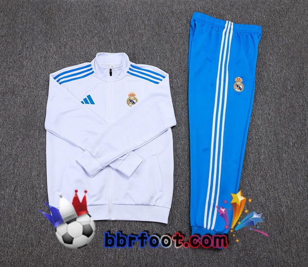 Survetement Foot - Veste Real Madrid Blanc 2025/2026