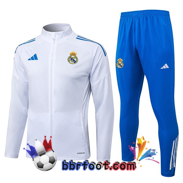 Survetement Foot - Veste Real Madrid Blanc 2025/2026