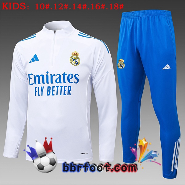 Survetement Foot Real Madrid Enfant Blanc 2025/2026
