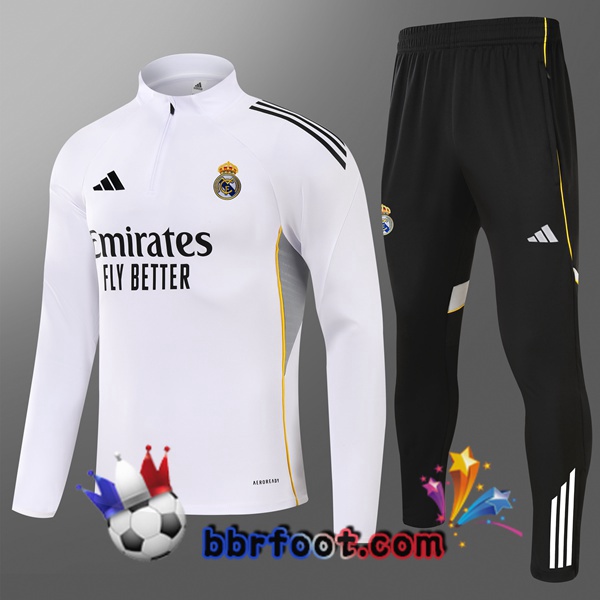 Survetement Foot Real Madrid Enfant Blanc 2025/2026