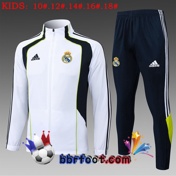 Survetement Foot - Veste Real Madrid Enfant Blanc 2025/2026