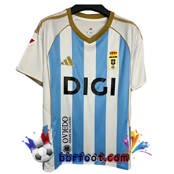 Maillot Foot Real Oviedo Third Blanc Bleu 2025/2026