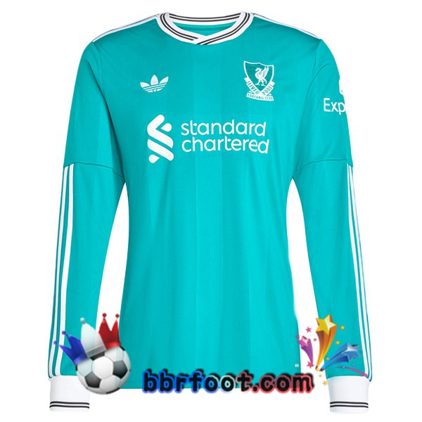 Maillot Foot FC Liverpool Third Manche longue Vert 2025/2026