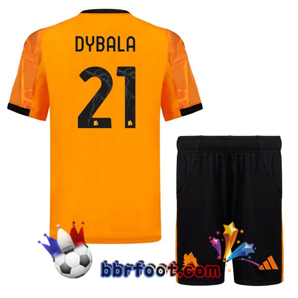 Maillot Foot AS Roma (DYBALA 21) Enfant Exterieur Jaune 2025/2026
