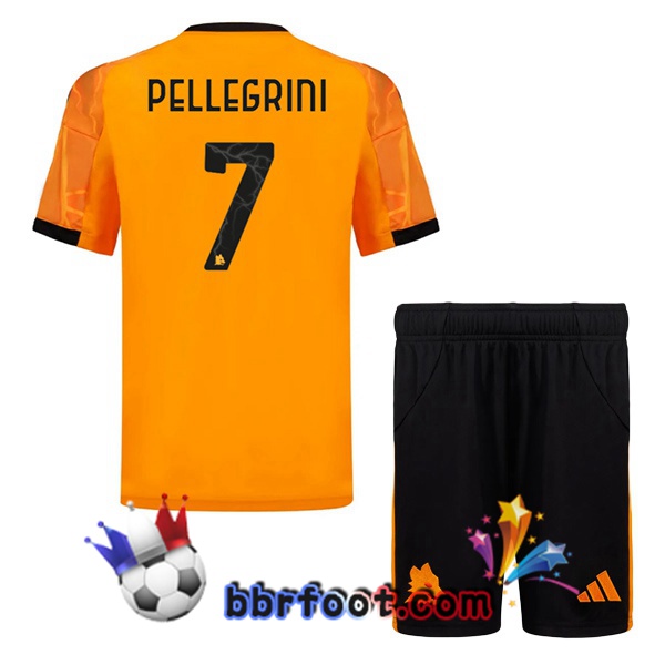 Maillot Foot AS Roma (PELLEGRINI 7) Enfant Exterieur Jaune 2025/2026