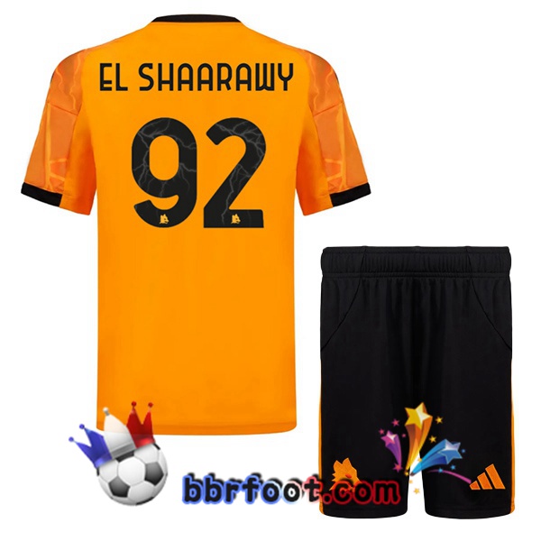 Maillot Foot AS Roma (EL SHAARAWY 92) Enfant Exterieur Jaune 2025/2026