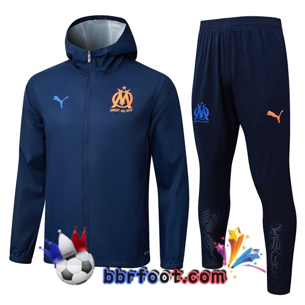 Survetement Foot - Coupe Vent Marseille OM Bleu Royal 2025/2026