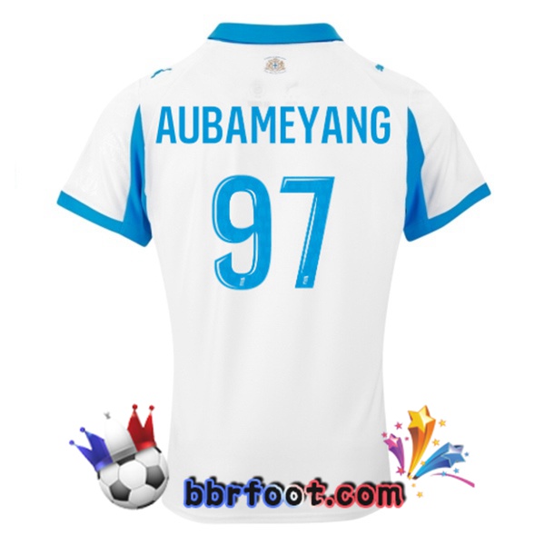 Maillot Foot Marseille OM (AUBAMEYANG 97) Domicile Blanc 2025/2026