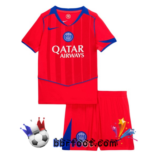 Maillot Foot Paris PSG Enfant Third Rouge 2025/2026