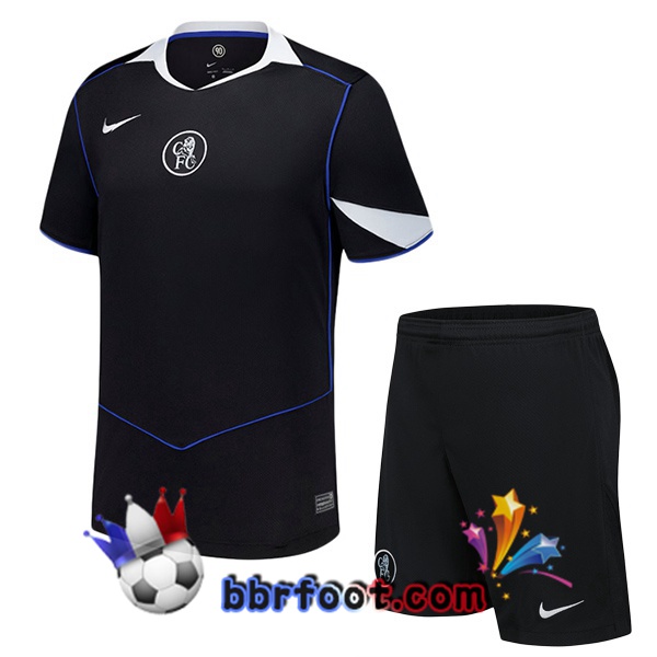 Maillot Foot FC Chelsea Enfant Third Noir 2025/2026