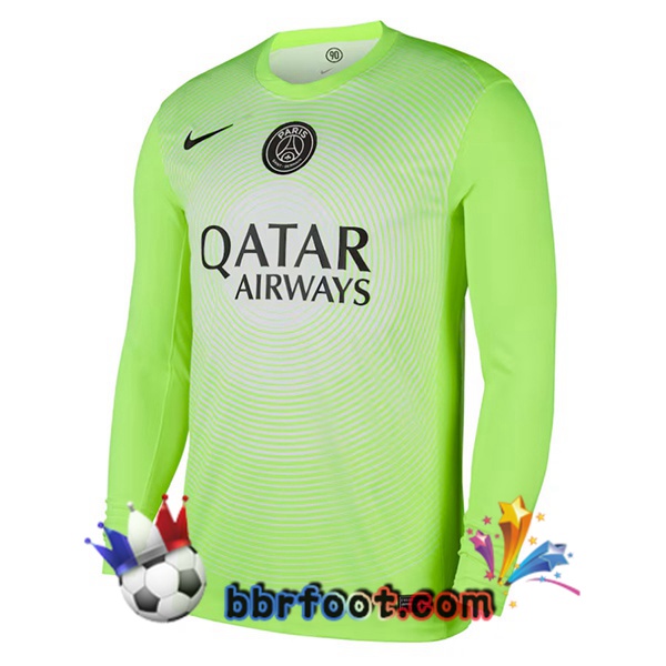 Maillot Foot Paris PSG Gardien de but Manche longue Vert 2025/2026