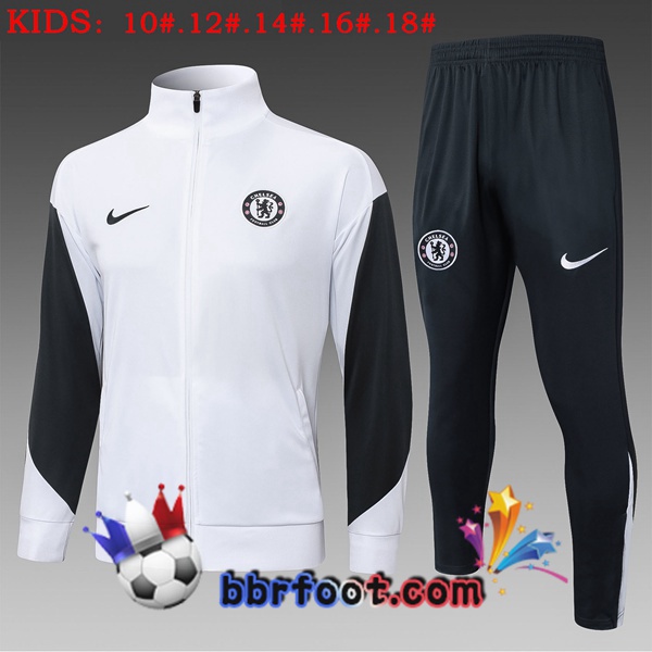 Survetement Foot - Veste FC Chelsea Enfant Blanc 2025/2026