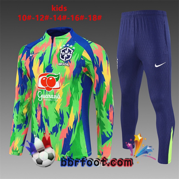 Survetement Foot Bresil Enfant Vert 2025/2026