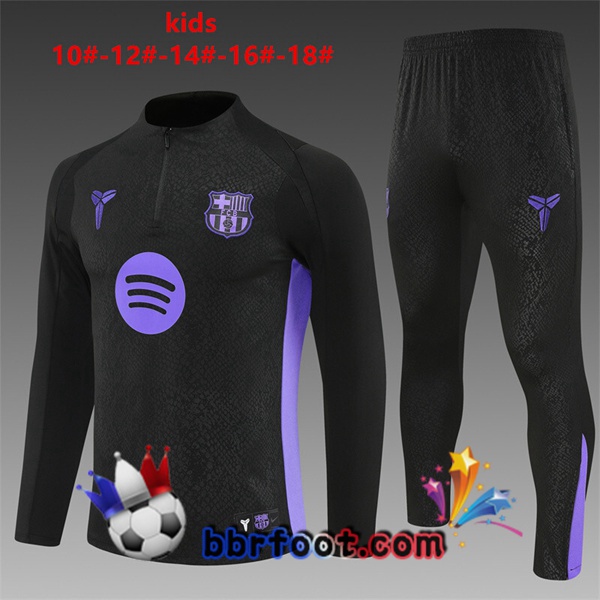 Survetement Foot FC Barcelone Enfant Noir 2025/2026