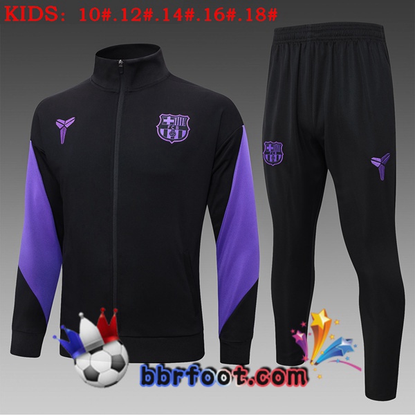 Survetement Foot - Veste FC Barcelone Enfant Noir 2025/2026