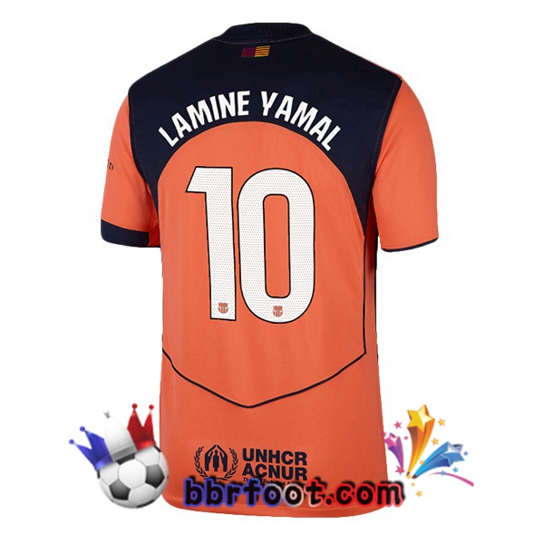 Maillot Foot FC Barcelone (LAMINE YAMAL 10) Third Rouge 2025/2026