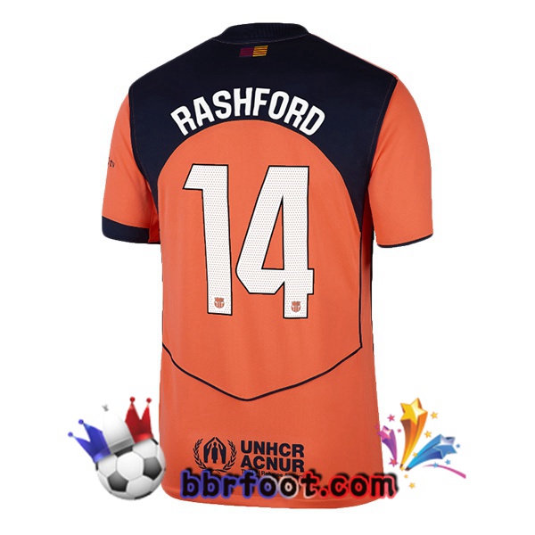 Maillot Foot FC Barcelone (RASHFORD 14) Third Rouge 2025/2026