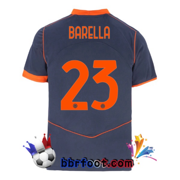 Maillot Foot Inter Milan (BARELLA 23) Third Gris 2025/2026