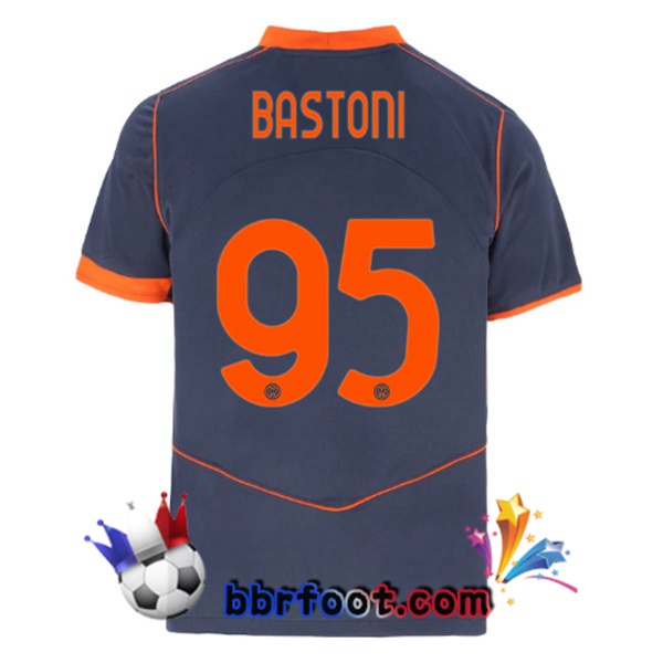Maillot Foot Inter Milan (BASTONI 95) Third Gris 2025/2026