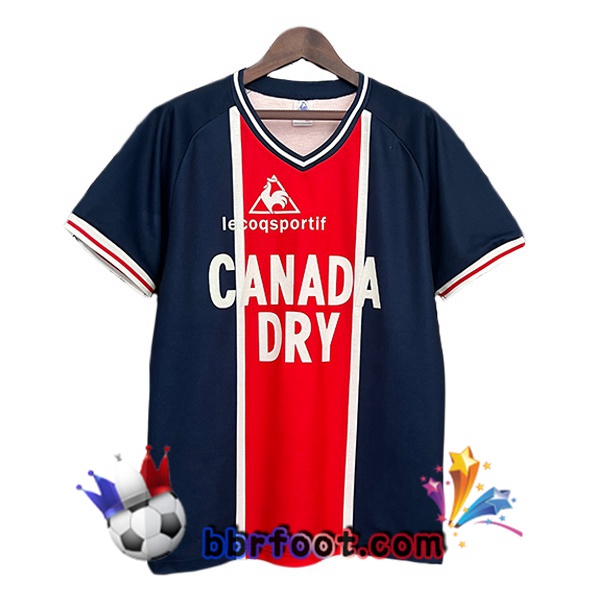 Maillot Foot Paris PSG Retro Domicile Bleu Royal Rouge 1973-1974