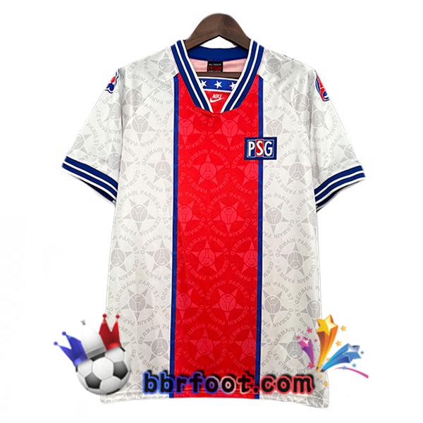 Maillot Foot Paris PSG Retro Exterieur Blanc 1994-1995