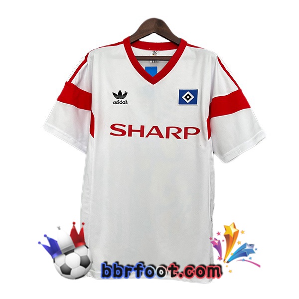 Maillot Foot Hamburger SV Retro Domicile Blanc 1988-1989