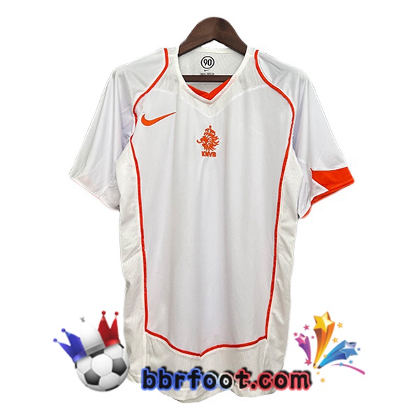 Maillot Foot Paesi Bassi Retro Exterieur Blanc 2004