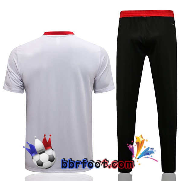 Polo Foot Manchester United + Pantalon Blanc 21/22