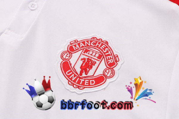 Polo Foot Manchester United + Pantalon Blanc 21/22