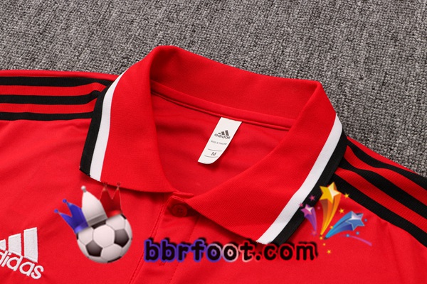 Polo Foot Manchester United + Pantalon Rouge Blanc 21/22