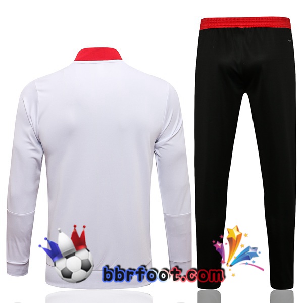 Veste Survetement Foot Manchester United Blanc 21/22