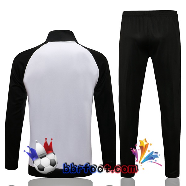 Veste Survetement Foot Manchester United Blanc Noir 21/22