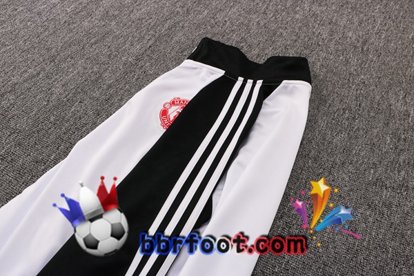 Veste Survetement Foot Manchester United Blanc Noir 21/22