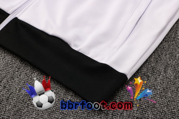 Veste Survetement Foot Manchester United Blanc Noir 21/22