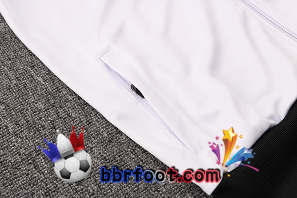 Veste Survetement Foot Manchester United Blanc Noir 21/22