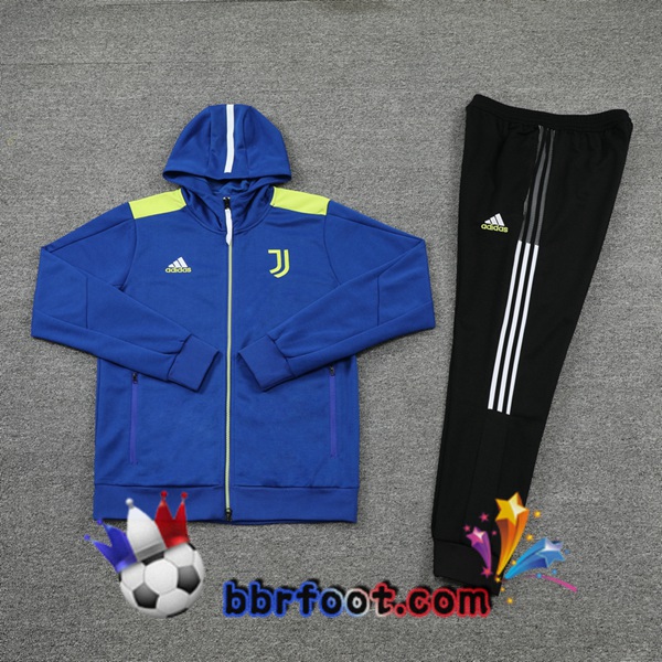 Veste A Capuche Survetement Foot Juventus Bleu 21/22
