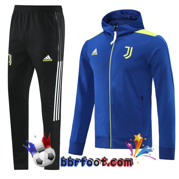 Veste A Capuche Survetement Foot Juventus Bleu 21/22