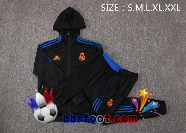 Veste A Capuche Survetement Foot Real Madrid Noir 21/22