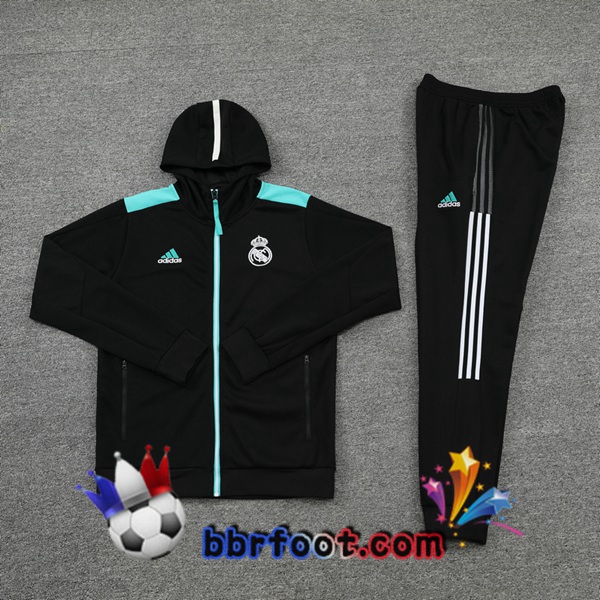 Veste A Capuche Survetement Foot Real Madrid Noir 21/22