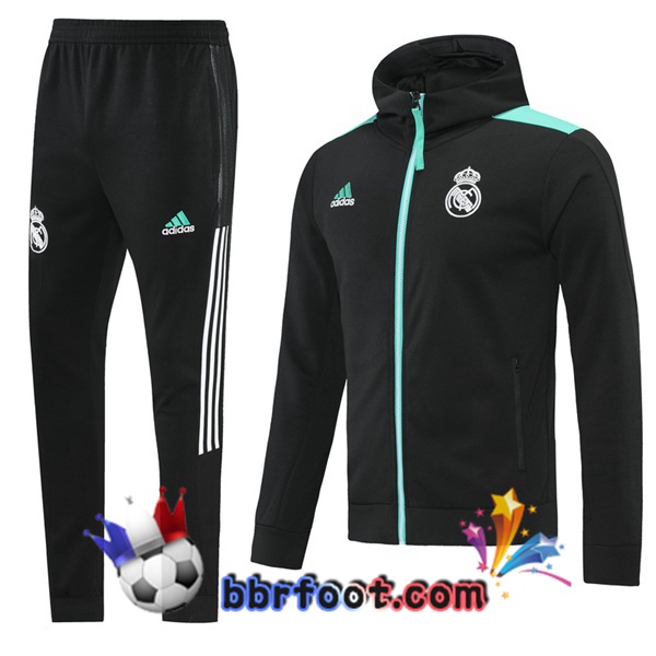 Veste A Capuche Survetement Foot Real Madrid Noir 21/22