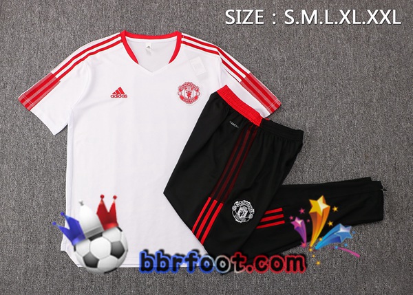 Training T-Shirts Manchester United + Pantalon Blanc 21/22