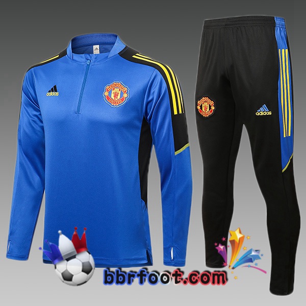 Survetement Foot Manchester United Enfant Bleu 21/22 Survetement Foot Manchester United Enfant Bleu 21/22