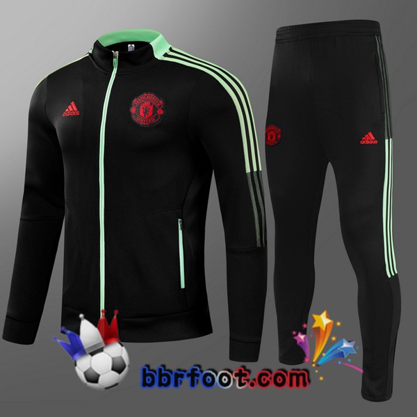 Veste Survetement Foot Manchester United Enfant Noir 21/22